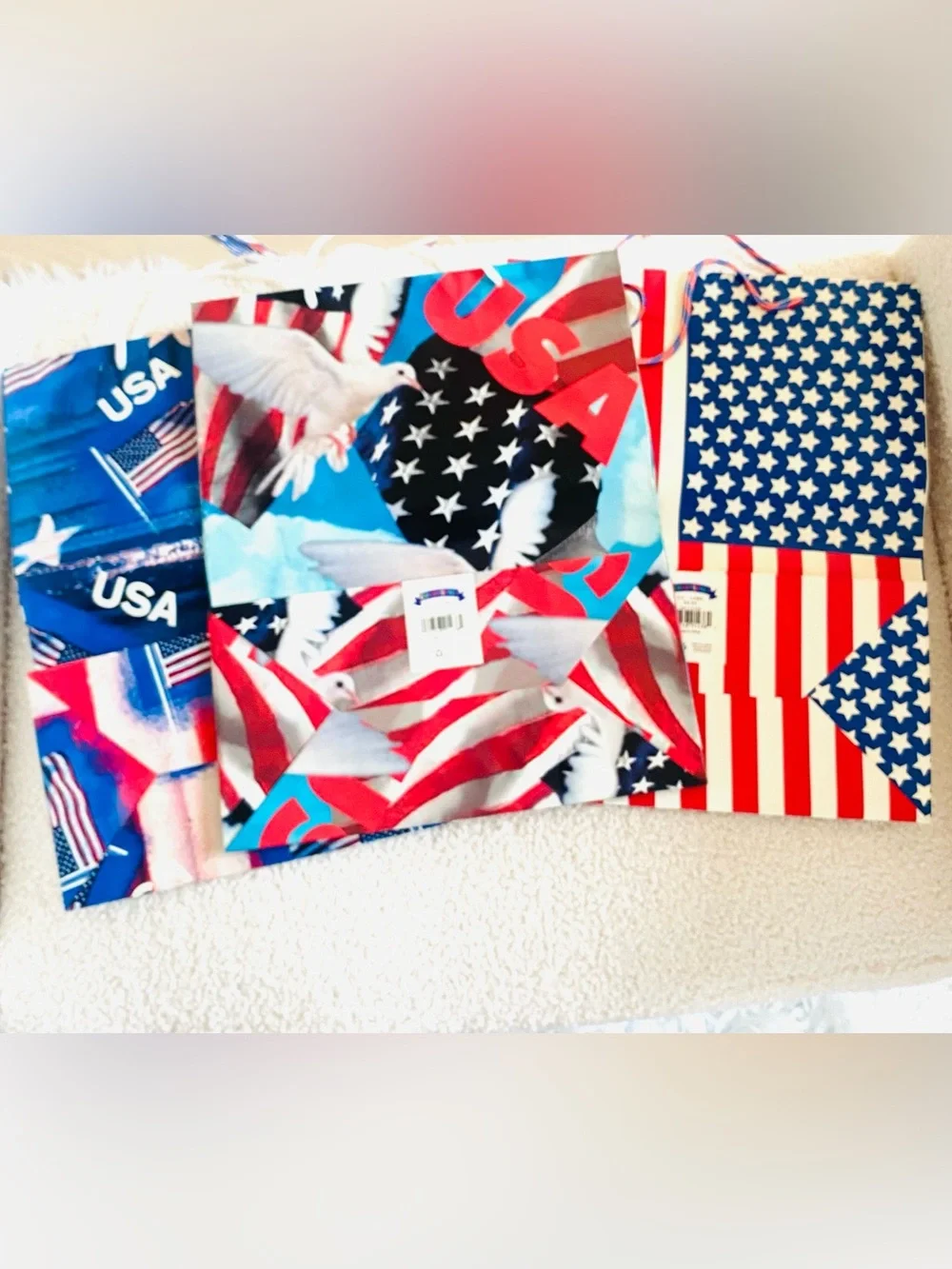 Patriotic USA Gift Bags - Red, White & Blue (Set of 3)/$1 with any bundle!